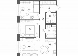 Продается 2-комнатная квартира, 66.5 м2, Москва, улица Матросская Тишина, 1Ас71, метро Электрозаводская