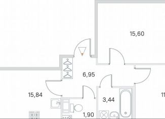 Продается 2-ком. квартира, 57.3 м2, посёлок Стрельна, ЖК Любоград