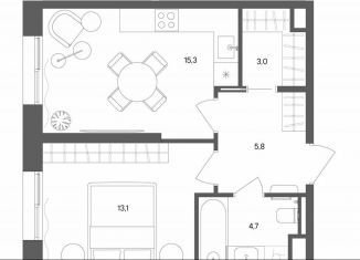 Продам 1-ком. квартиру, 41.9 м2, Москва, улица Матросская Тишина, 1Ас71, метро Электрозаводская