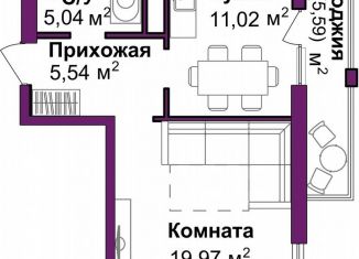 Продается 1-комнатная квартира, 44.4 м2, Симферополь