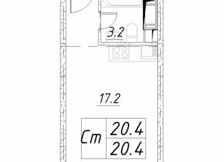 Продаю квартиру студию, 20.4 м2, Звенигород, 3-й микрорайон, к6