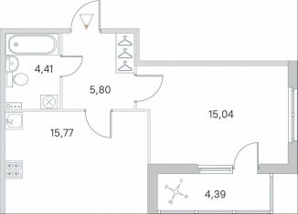 Продаю 1-ком. квартиру, 43.2 м2, посёлок Стрельна, ЖК Любоград