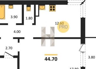 Продается 1-комнатная квартира, 44.7 м2, Новосибирск, Ленинский район