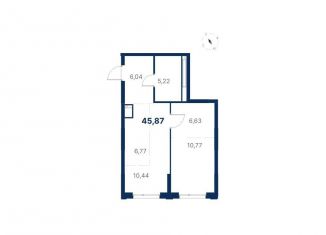 Продажа однокомнатной квартиры, 45.9 м2, Екатеринбург, улица Титова, 19/42И, метро Чкаловская