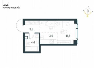 Продажа квартиры студии, 22.9 м2, Москва, жилой комплекс Левел Мичуринский, к3