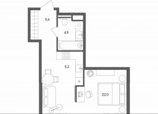 Продается 1-комнатная квартира, 37.7 м2, Москва, улица Матросская Тишина, 1Ас71, метро Электрозаводская