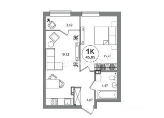 Продается 1-комнатная квартира, 45.9 м2, Новосибирск, Выборная улица, 133/1, метро Золотая Нива