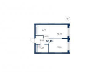 Продается 1-ком. квартира, 38.2 м2, Екатеринбург, улица Титова, 19/42И, метро Чкаловская