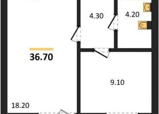 Продаю 1-комнатную квартиру, 36.7 м2, Калининград, Акварельная улица