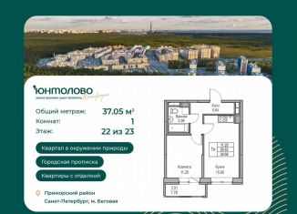 Продам 1-ком. квартиру, 37.1 м2, Санкт-Петербург, Ивинская улица, 1к4, метро Беговая