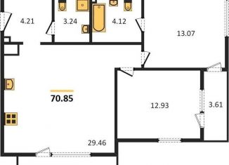 Продается двухкомнатная квартира, 70.9 м2, Светлогорск, Дачная улица, 4