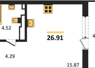 Продам квартиру студию, 26.9 м2, Калининград, улица Старшины Дадаева, 55