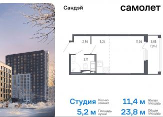 Продается квартира студия, 23.8 м2, Санкт-Петербург, метро Проспект Ветеранов, жилой комплекс Сандэй, 7.2