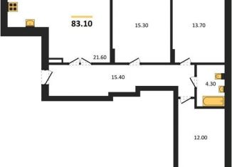 Продам 3-ком. квартиру, 83.1 м2, Калининградская область, Акварельная улица