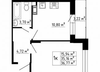 Продам 1-ком. квартиру, 35.2 м2, деревня Скотное, Рождественская улица, 2