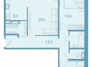 Продаю трехкомнатную квартиру, 83.3 м2, Томская область, улица Леонова, 1