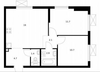 Продаю 2-ком. квартиру, 52.5 м2, Котельники, ЖК Белая Дача Парк