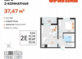 Продажа двухкомнатной квартиры, 37.5 м2, Ульяновск, жилой комплекс Оригами, 4