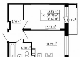 Продается однокомнатная квартира, 34.2 м2, Ленинградская область, Рождественская улица, 2