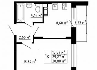 Продам 1-комнатную квартиру, 28.7 м2, Ленинградская область, Рождественская улица, 2