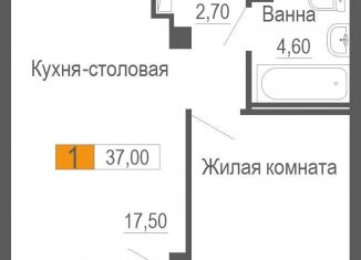 Продам 1-ком. квартиру, 37 м2, Екатеринбург, улица Новостроя, 7, метро Ботаническая