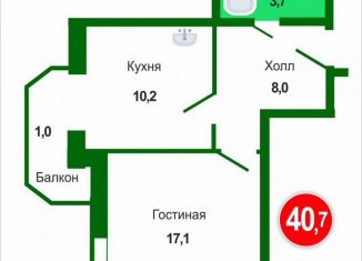 Продажа 1-комнатной квартиры, 40.7 м2, Амурская область, Игнатьевское шоссе, 25/7