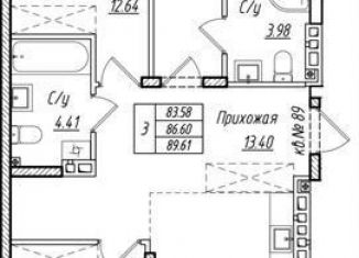 Продам 3-ком. квартиру, 86.6 м2, Калининградская область