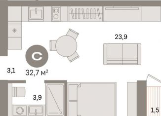 Продажа квартиры студии, 32.7 м2, Санкт-Петербург, муниципальный округ Морской