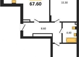 Продается 2-комнатная квартира, 67.6 м2, Калининград, Акварельная улица