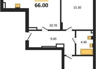 Продается 2-ком. квартира, 66 м2, Калининград, Акварельная улица