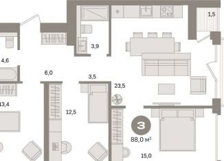 3-ком. квартира на продажу, 88 м2, Санкт-Петербург