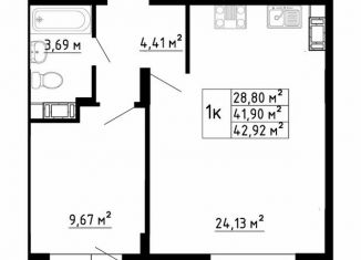 Продается 1-ком. квартира, 42 м2, Ленинградская область, Рождественская улица, 2