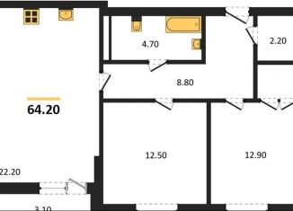 Продаю 2-комнатную квартиру, 64.2 м2, Калининград, Акварельная улица