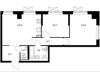 Продам 2-комнатную квартиру, 58.6 м2, Москва, метро Южная