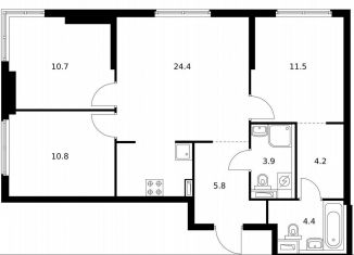 Продается трехкомнатная квартира, 75.7 м2, Москва, метро Щукинская, жилой комплекс Холланд Парк, к8