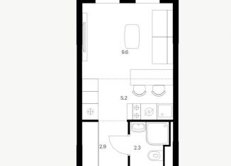 Продам квартиру студию, 19.8 м2, Казань, улица Братьев Батталовых, 20А, ЖК Палитра