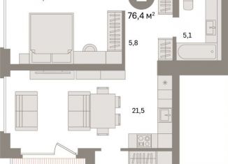 Продажа двухкомнатной квартиры, 76.4 м2, Санкт-Петербург, метро Приморская