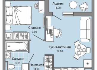 Продаю 2-комнатную квартиру, 34 м2, Ульяновск, жилой комплекс Светлые кварталы, 2, Заволжский район