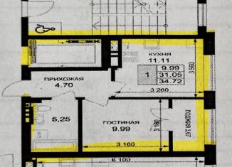 Продам однокомнатную квартиру, 34.7 м2, Калининградская область, улица Героя России Катериничева, 2