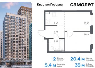 Продам 2-комнатную квартиру, 35 м2, Москва, жилой комплекс Квартал Герцена, к2, метро Зябликово