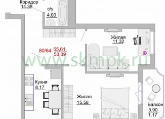 Продажа 2-ком. квартиры, 63.1 м2, Пионерский, Портовая улица, 5