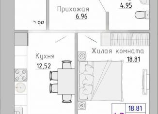 1-комнатная квартира на продажу, 49.1 м2, Зеленоградск