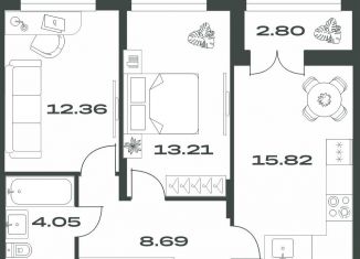 Продается 2-комнатная квартира, 56.9 м2, Тула