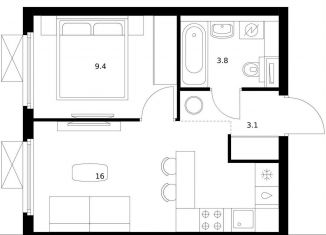 Продается 1-ком. квартира, 32.3 м2, Мытищи