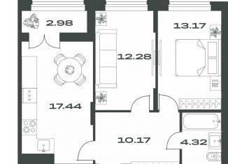 2-ком. квартира на продажу, 60.4 м2, Тула