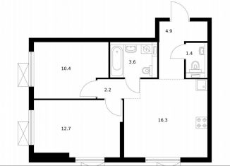 Продам двухкомнатную квартиру, 51.5 м2, Москва, Кавказский бульвар, 51к2