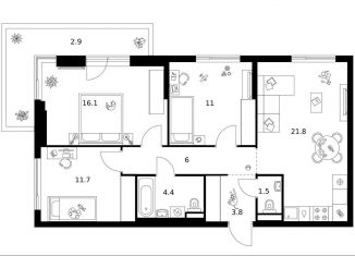 Продам трехкомнатную квартиру, 79.2 м2, Москва, Георгиевский проспект, 4