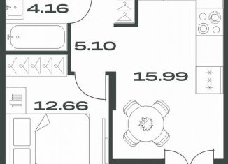 Продажа однокомнатной квартиры, 40.9 м2, Тула