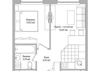 Продам 1-ком. квартиру, 33.6 м2, Мытищи, Троицкая улица, 3Г