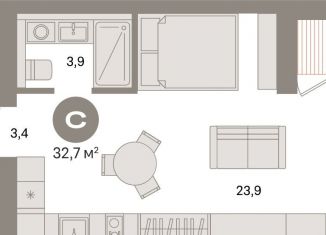 Квартира на продажу студия, 32.2 м2, Санкт-Петербург, Василеостровский район